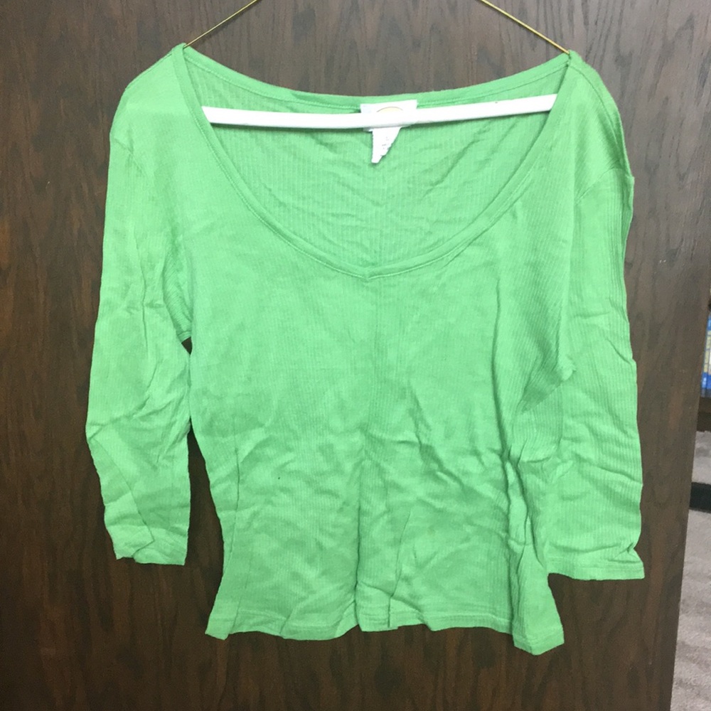 Talbots ribbed V neck t shirt. Extremely soft L
